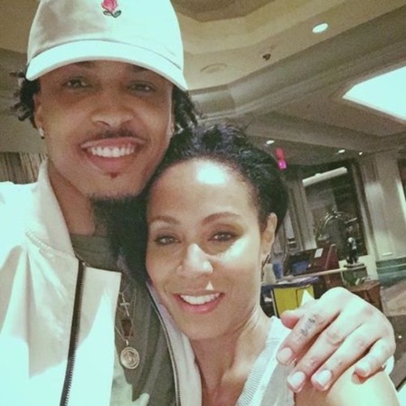 The R&B singer August Alsina with Will Smith's wife Jada Pinkett Smith.